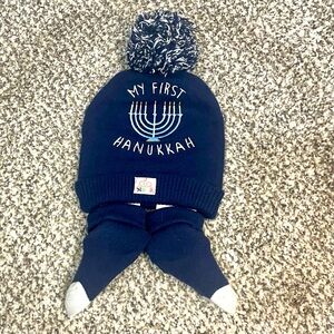 Baby’s First Hanukkah toboggan and socks